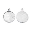 Tibetan Style Alloy Flat Round Pendant Cabochon Settings TIBEP-M022-15AS-2