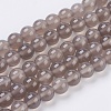 Natural Grey Agate Beads Strands G-G583-8mm-08-1