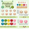 225Pcs 9 Styles Printed Wood European Beads WOOD-NB0002-60-2