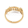 Ion Plating(IP) 304 Stainless Steel Constellation Open Cuff Ring for Women RJEW-C097-01G-10-3