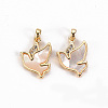 Brass Micro Pave Clear Cubic Zirconia Charms KK-S356-292-NF-1