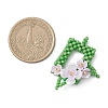 Beaded Rectangle with Flower Charms PALLOY-MZ01144-02-2