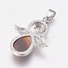 Natural Tiger Eye Pendants G-G651-A05-3