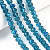 Electroplate Glass Beads Strands X-EGLA-A034-T6mm-L25-4