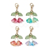 4Pcs 4 Styles Flower Glass & Acrylic Pendant Decorations HJEW-TA00265-1