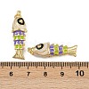 Brass Enamel Pendants KK-L241-23G-04-3