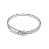 201 Stainless Steel with Rhinestone Bangles for Women BJEW-B138-03P-4