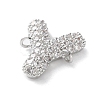 Brass Micro Pave Cubic Zirconia Letter Links KK-I717-04Y-P-2