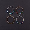 Brass Wine Glass Charm Rings Hoop Earrings KK-PH0028-01M-4
