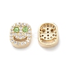 Brass Micro Pave Cubic Zirconia Beads KK-M241-01J-1