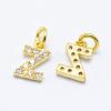 Brass Micro Pave Grade AAA Cubic Zirconia Charms ZIRC-P067-11G-Z-NR-1