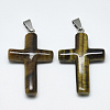 Natural Tiger Eye Pendants G-T122-18K-2