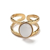 Ion Plating(IP) 304 Stainless Steel Open Cuff Rings RJEW-F167-04G-03-3
