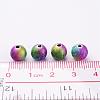Colorful Round Spray Painted Acrylic Beads Mix X-PB25P9284-4