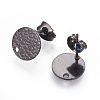 304 Stainless Steel Ear Stud Findings STAS-O119-15A-B-1