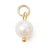 3Pcs 3 Colors Natural Cultured Freshwater Pearl Two Sides Polished Charms PALLOY-JF04036-4