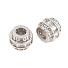 Brass Micro Pave Clear Cubic Zirconia European Beads KK-B186-19P-2