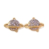 304 Stainless Steel Rhinestone Connector Charms STAS-L318-22G-2