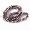 Electroplated Natural Lava Rock Beads Strands X-G-T114-73E-2