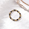 Natural Labradorite Beaded Stretch Rings RJEW-JR00867-07-1