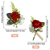 CRASPIRE 2Pcs 2 Style Silk Cloth Imitation Rose Corsage Boutonniere AJEW-CP0001-61C-2