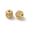 Brass Micro Pave Cubic Zirconia Beads KK-A236-08G-01-1