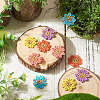 10Pcs 5 Styles Glass Seed Beaded Flower Pendants PALLOY-TA00388-5
