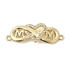 Heart Brass Micro Pave Clear Cubic Zirconia Connector Charmss KK-CJC0013-14A-G-RS-1