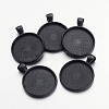 Electrophoresis Alloy Flat Round Pendant Cabochon Settings X-PALLOY-Q304-16-NR-1