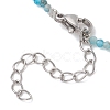 2MM Faceted Round Natural Apatite Beaded Necklaces NJEW-JN05918-02-5