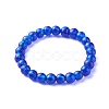 Handmade Silver Foil Glass Beaded Stretch Bracelets BJEW-JB06464-2