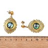 304 Stainless Steel & Natural Paua Shell Dangle Earrings for Women EJEW-JE07212-5