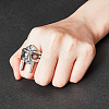 Titanium Steel Gothic Mask Finger Ring for Men Women RJEW-WH0001-12B-4