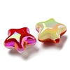 UV Plating Rainbow Iridescent Opaque Acrylic Beads X-MACR-D081-13-3