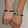 2Pcs 2 Style Natural & Synthetic Mixed Gemstone Beaded Stretch Bracelets Set JZ9288-1-2