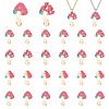 24Pcs 4 Styles Opaque Printed Acrylic Big Pendants MACR-CA0001-37-1