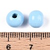 Spray Painted Round Natural Schima Wood Beads WOOD-A018-8mm-18-3