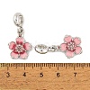 Rack Plating Alloy Light Rose Rhinestone European Dangle Charms FIND-C055-25P-3