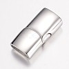 Tarnish Resistant 304 Stainless Steel Magnetic Clasps with Glue-in Ends STAS-P100-09P-1
