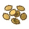 Tibetan Style Alloy Cabochon Connector Settings TIBE-N011-25AG-RS-1