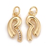 Rack Plating Eco-friendly Brass Micro Pave Clear Cubic Zirconia Pendants KK-D072-01G-R-NR-2