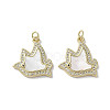 Brass Micro Pave Cubic Zirconia Pendants KK-G485-25A-G-1