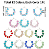 Spray Painted Crackle Glass Wine Glass Charms AJEW-SC0002-17-2