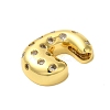 Rack Plating Brass Micro Pave Clear Cubic Zirconia Perdants KK-C067-11G-C-2