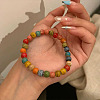 Handmade Porcelain Round Beaded Stretch Bracelets for Women FS-WG477B4-02-2
