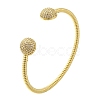 Rack Plating Brass Micro Pave Cubic Zirconia Cuff Bangles BJEW-P336-14G-1