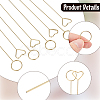 40Pcs 2 Styles Ring & Heart Shaped Steel Wire Name Card Clip Holder AJEW-CN0006-48-6