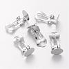Nickel Free Platinum Color Brass Clip-on Earring Base Blank Settings X-KK-H168-N-NF-1