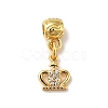 Rack Plating Brass Micro Pave Clear Cubic Zirconia Pendants ZIRC-H125-12-2