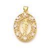 Religion Themed Rack Plating Brass Micro Pave Cubic Zirconia Pendants KK-L226-007G-20-1